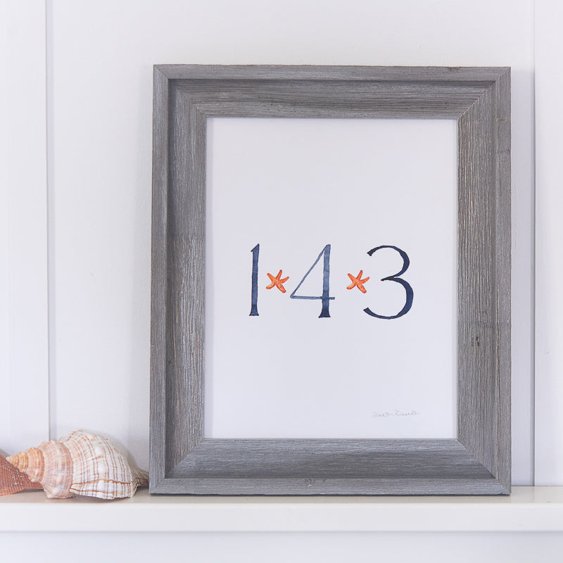 143 print in driftwood frame