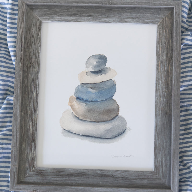 Beach Rocks Giclee Print Driftwood Frame