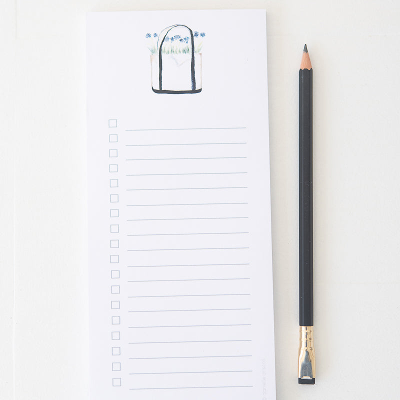 Beach Tote List Pad by Danielle Driscoll | Finding Silver Pennies #watercolor #summer #stationery