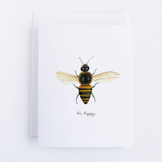bee happy honey bee note card | Finding Silver Pennies