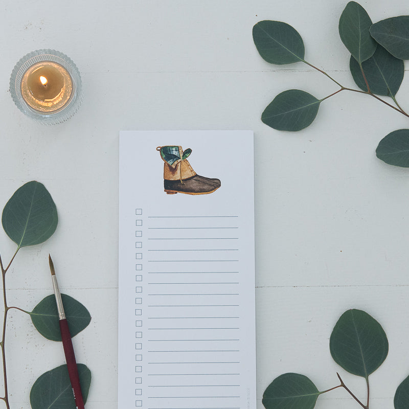 Winter Boot List Pad | Finding Silver Pennies #watercolor #stationery #findingsilverpennies