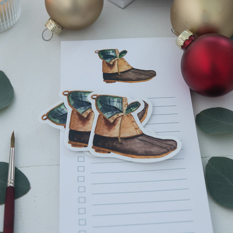 Winter Boot List Pad | Finding Silver Pennies #watercolor #stationery #findingsilverpennies