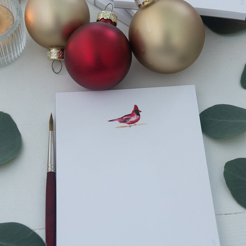 Cardinal Watercolor Mini Notepad | Finding Silver Pennies #watercolor #cardinal #findingsilverpennies
