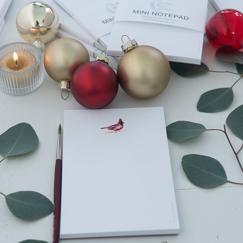 Cardinal Watercolor Mini Notepad | Finding Silver Pennies #watercolor #cardinal #findingsilverpennies