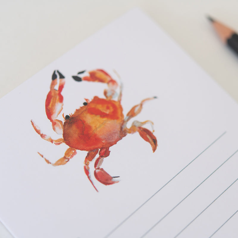Crab List Pad by Danielle Driscoll | Finding Silver Pennies #watercolor #stationery #notepad #listpad #summer