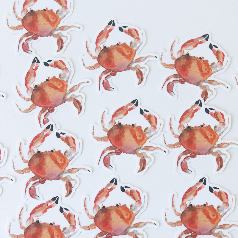 Crab Sticker | Finding Silver Pennies #crab #watercolor #crabsticker #watercolorcrab