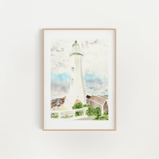 Scituate Lighthouse Giclée Print | Finding Silver Pennies