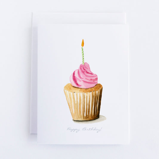 Birthday Cupcake Watercolor Card | Finding Silver Pennies #watercolorcupcake #birthdaycard #findingsilverpennies