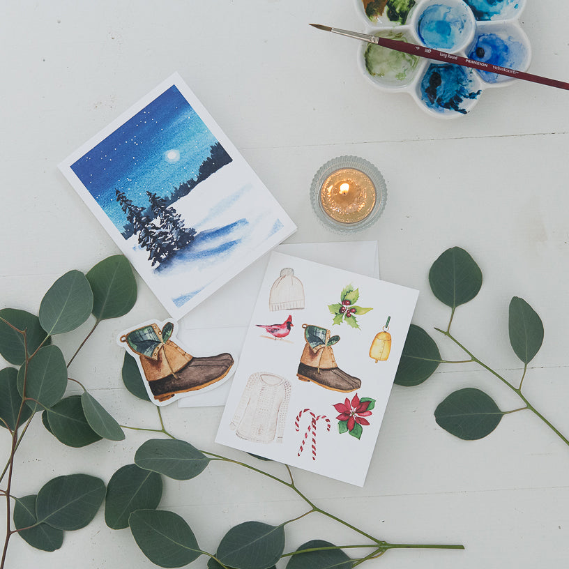 Holiday Collectionn - note cards, stationery and stickers by Finding Silver Pennies