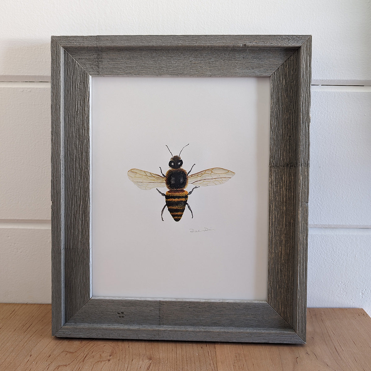 Honey Bee Giclée Print driftwood frame  | Finding Silver Pennies