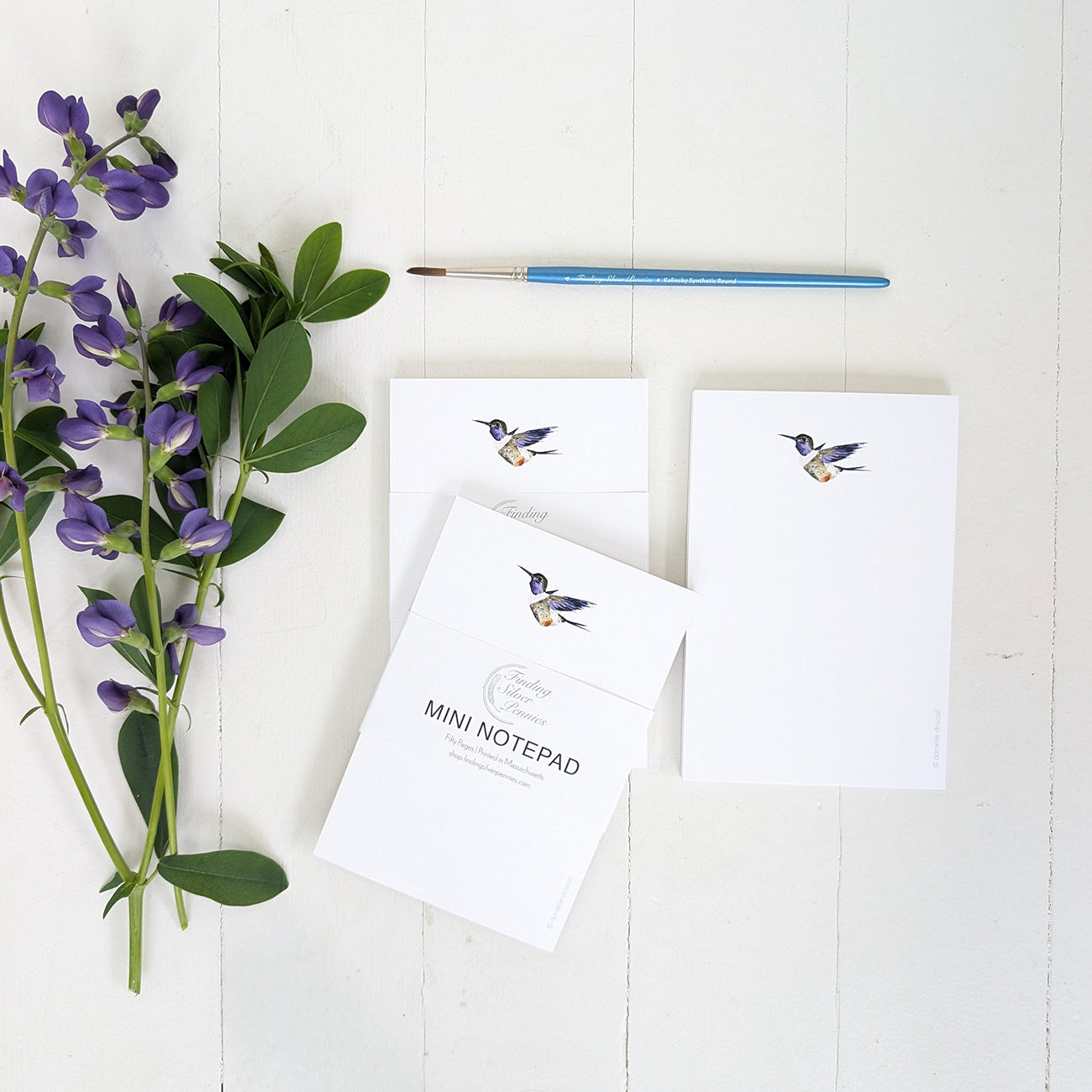 Hummingbird Mini Notepad by Danielle Driscoll | Finding Silver Pennies