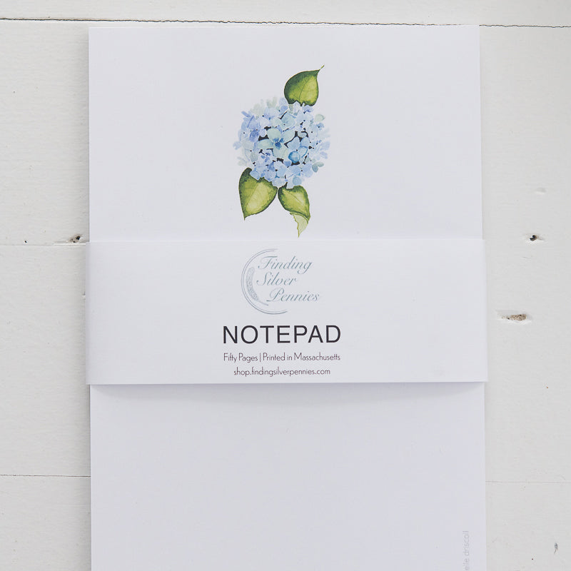 Watercolor Hydrangea Notepad | Finding Silver Pennies