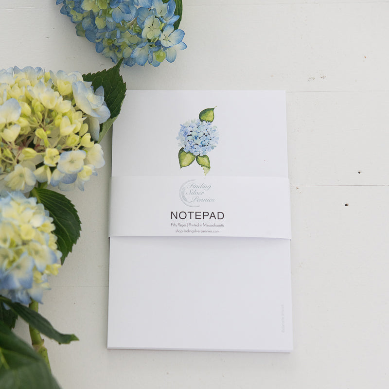 Watercolor Hydrangea Notepad | Finding Silver Pennies