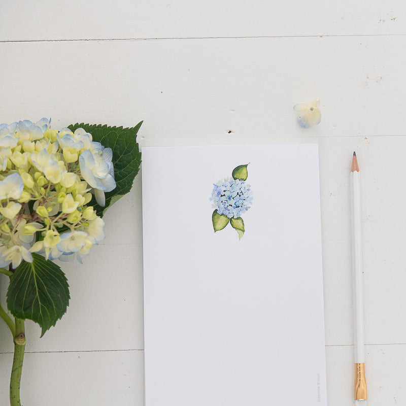 Watercolor Hydrangea Notepad | Finding Silver Pennies