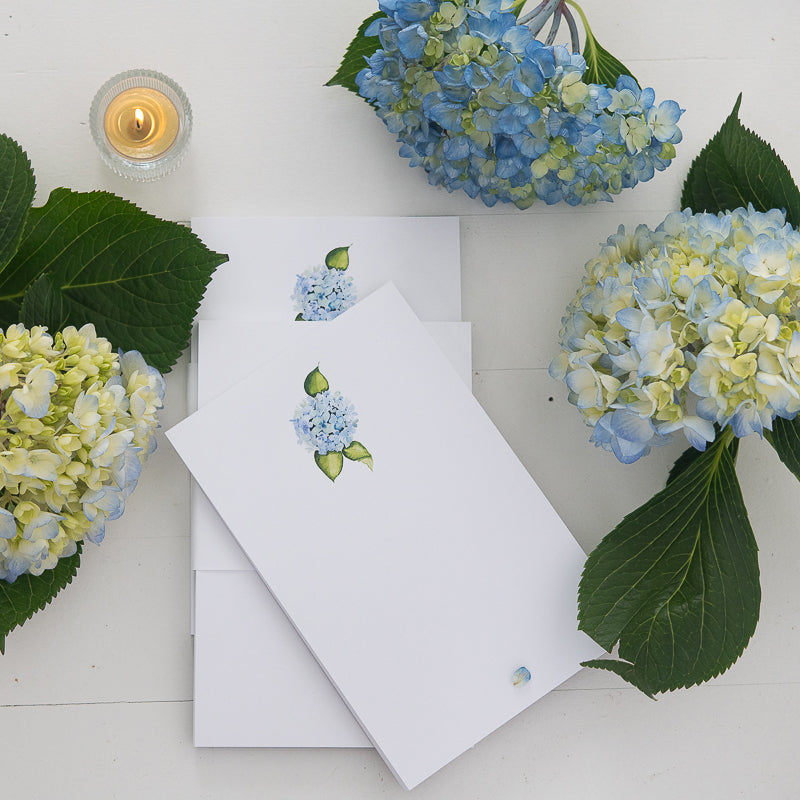 Watercolor Hydrangea Notepad | Finding Silver Pennies