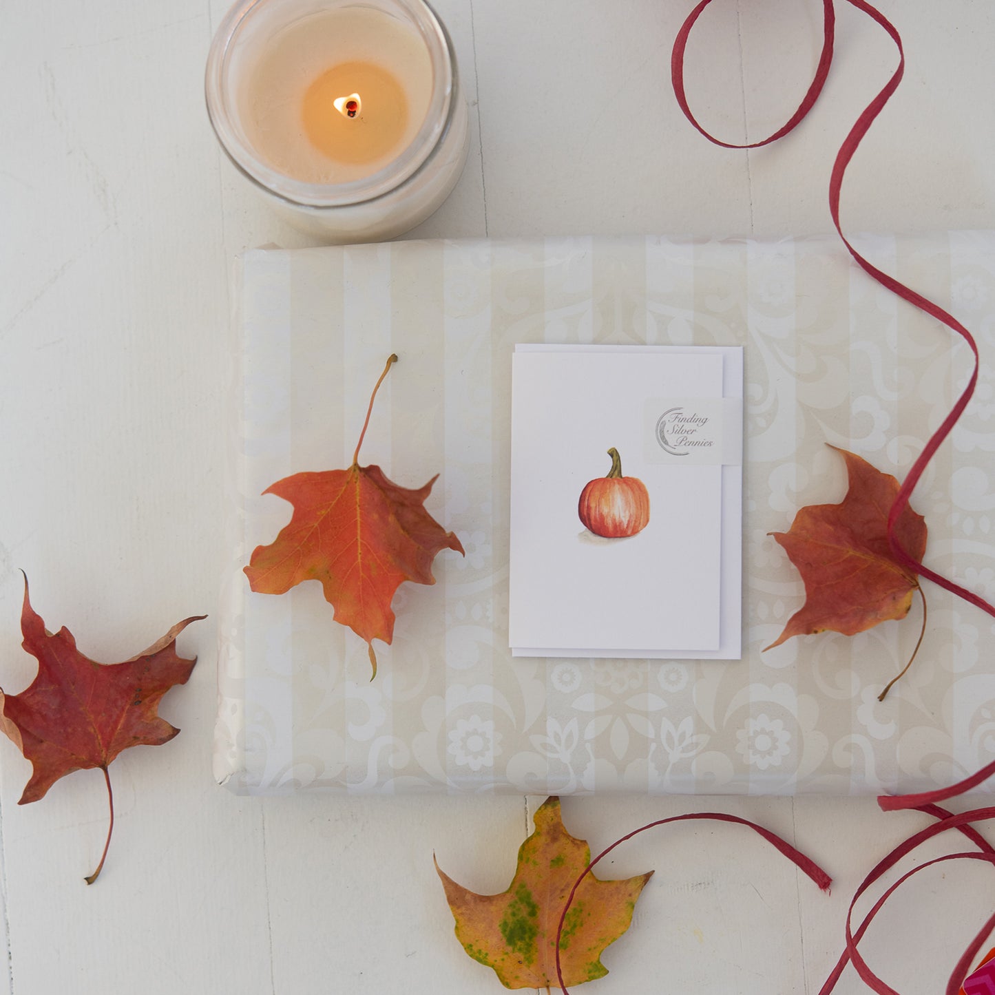 Pumpkin Mini Note Card by Danielle Driscoll | Finding Silver Pennies