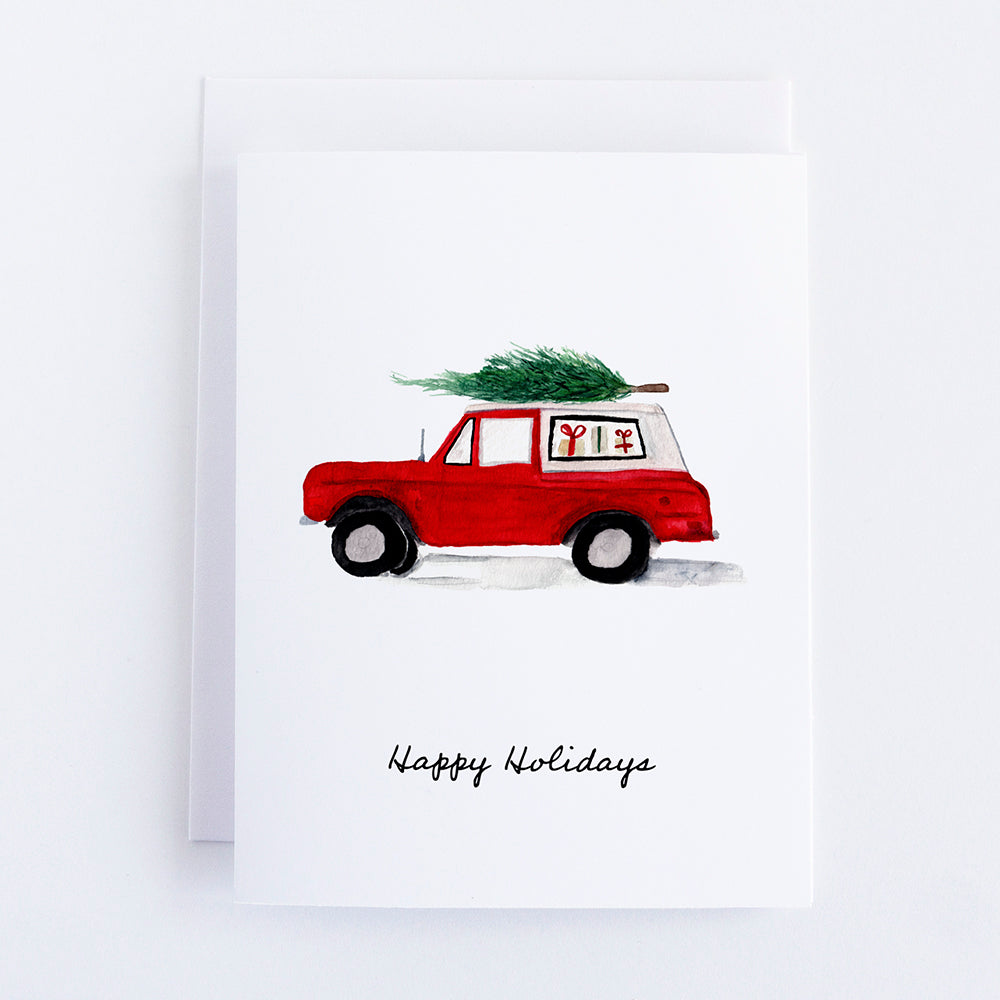 Red Bronco Card Illustrated by Danielle Driscoll | Finding Silver Pennies