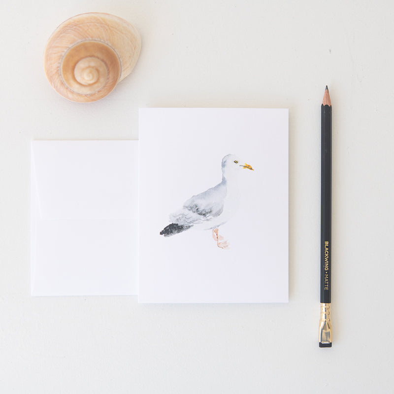 Seagull Note Card | Finding Silver Pennies #watercolor #findingsilverpennies #seagullnotecard #watercolorseagull