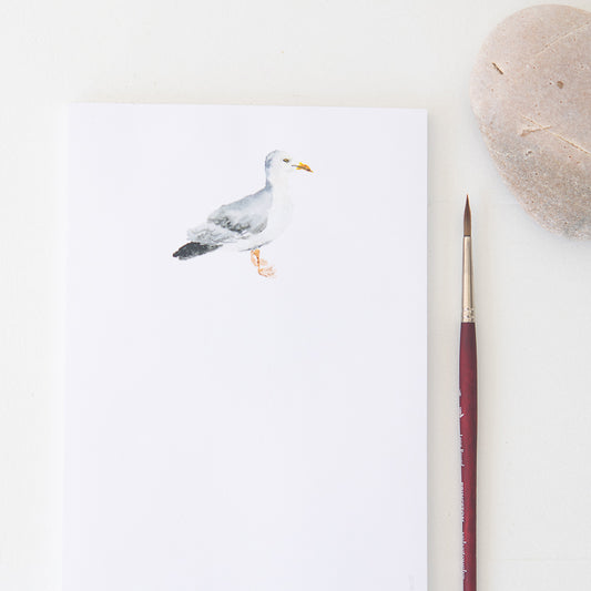 Seagull Notepad by Danielle Driscoll | Finding Silver Pennies #notepad #watercolor #seagull #summer #coastal