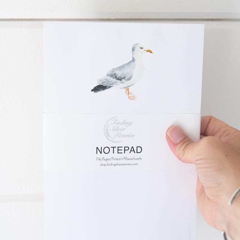 Seagull Notepad | Finding Silver Pennies #watercolor #findingsilverpennies #seagullnotepad #watercolorseagull
