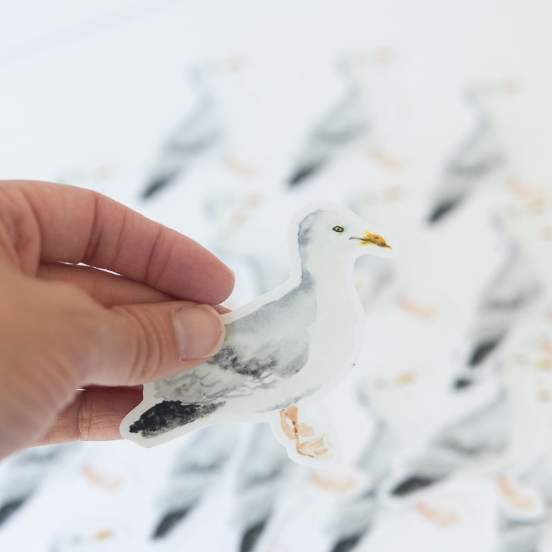 Seagull Sticker | Finding Silver Pennies #watercolor #findingsilverpennies #seagullsticker #watercolorseagull