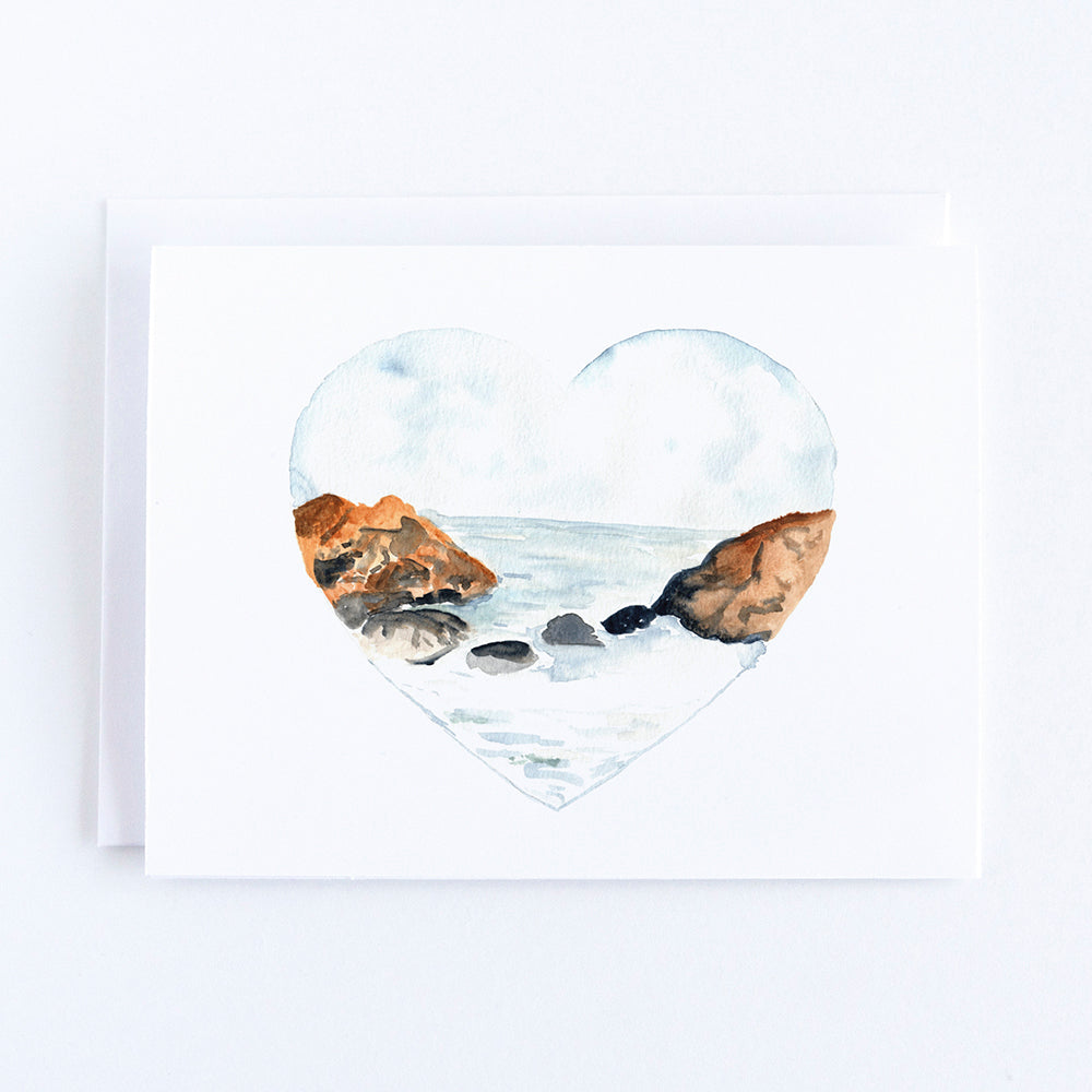 Watercolor Heart Note Card by Danielle Driscoll | Finding Silver Pennies