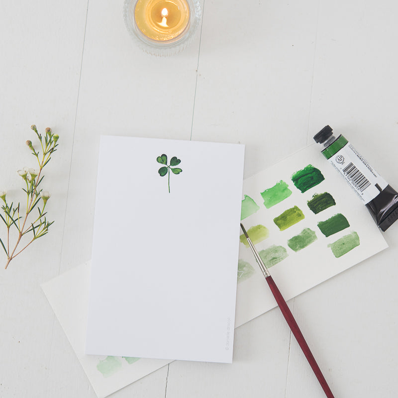 Four Leaf Clover Mini Notepad by Finding Silver Pennies