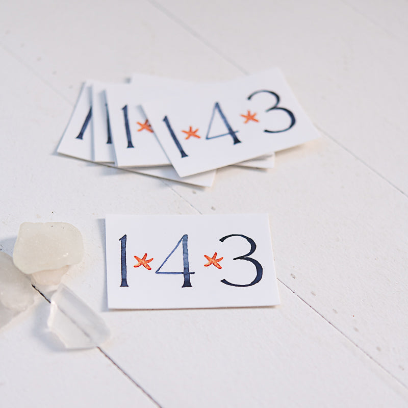 143 Stickers painted in watercolor. Show on white background with sea glass.