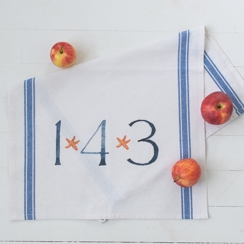 143 Tea Towel | Finding Silver Pennies #watercolor #watercolorteatowel #143 #coastal