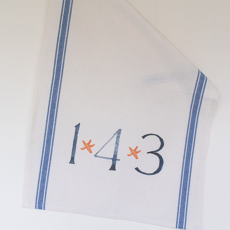 143 Tea Towel | Finding Silver Pennies #watercolor #watercolorteatowel #143 #coastal