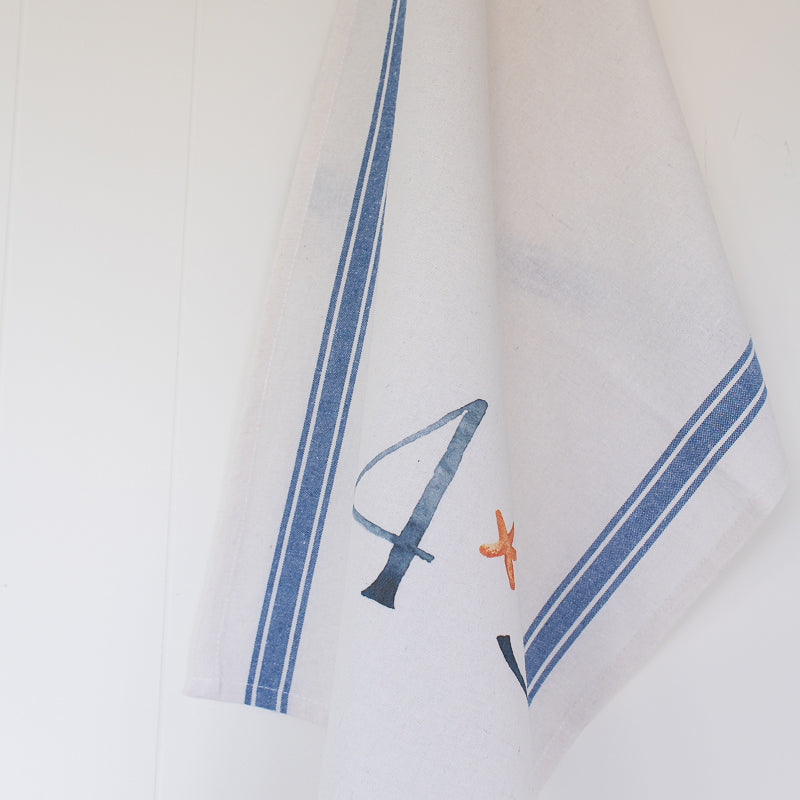 143 Tea Towel | Finding Silver Pennies #watercolor #watercolorteatowel #143 #coastal