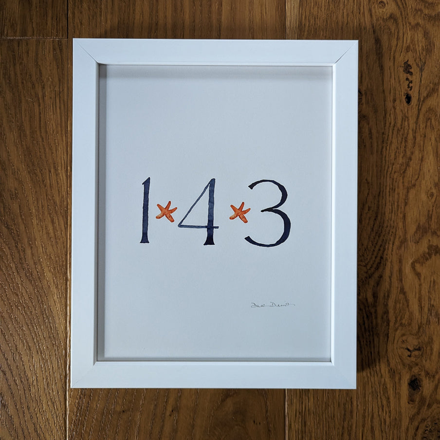 143 Giclee Print in White Frame