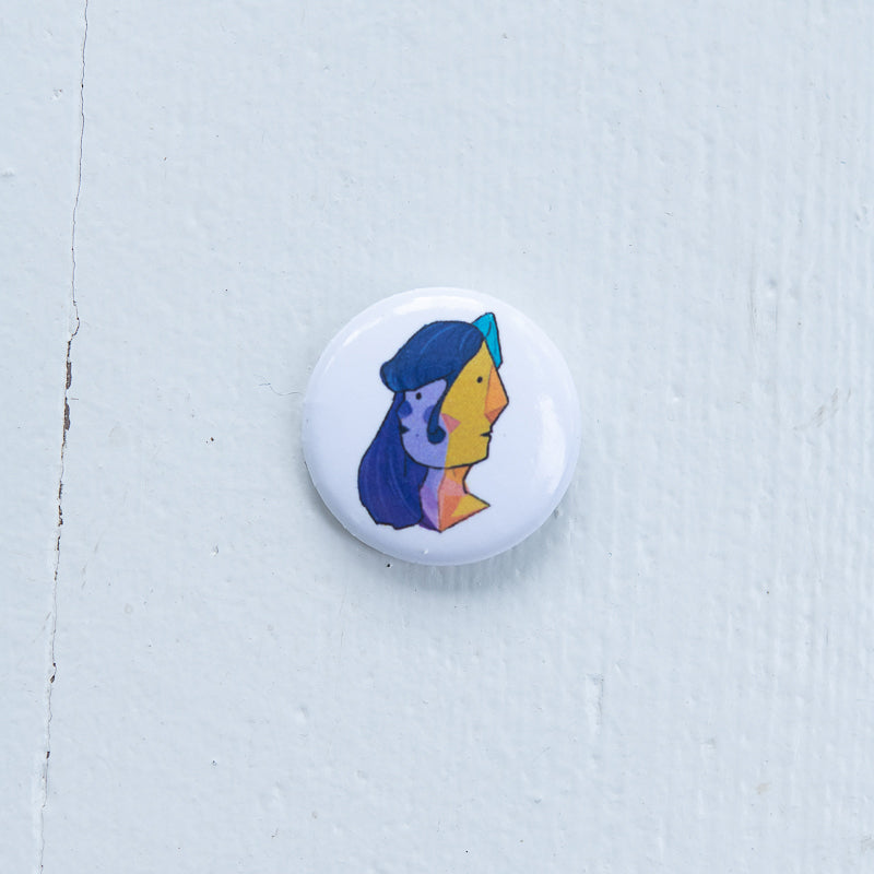 Two Faced Round 1" pin