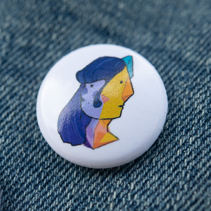 Two Faced Round 1" pin