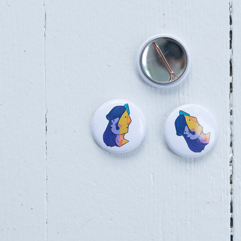 Two Faced Round 1" pins