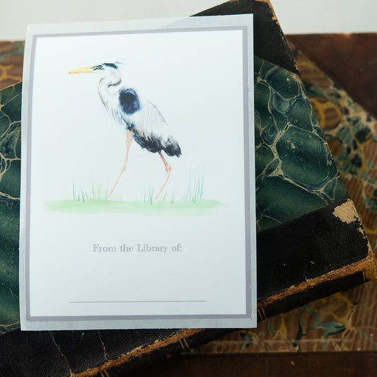 Great Blue Heron Bookplates by Danielle Driscoll | Finding Silver Pennies