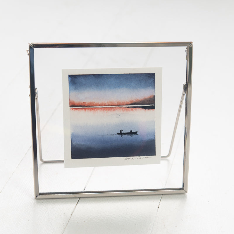 Canoe at Dusk Original Painting by Danielle Driscoll | Finding Silver Pennies #watercolor #canoe #sunset