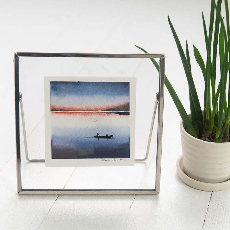 Canoe at Dusk Original Painting by Danielle Driscoll | Finding Silver Pennies #watercolor #canoe #sunset