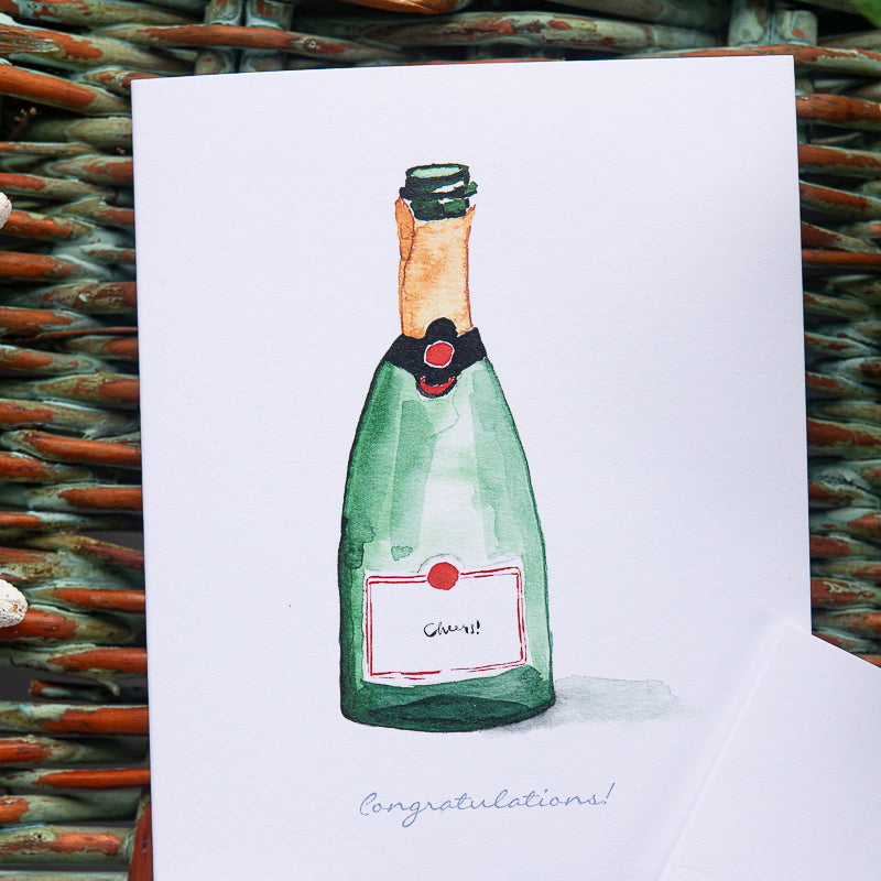Champagne Watercolor Note Cards by Danielle Driscoll | Finding Silver Pennies