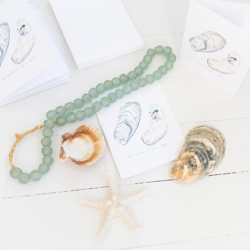 Oyster Shell Note Cards with Envelope (Boxed Set)