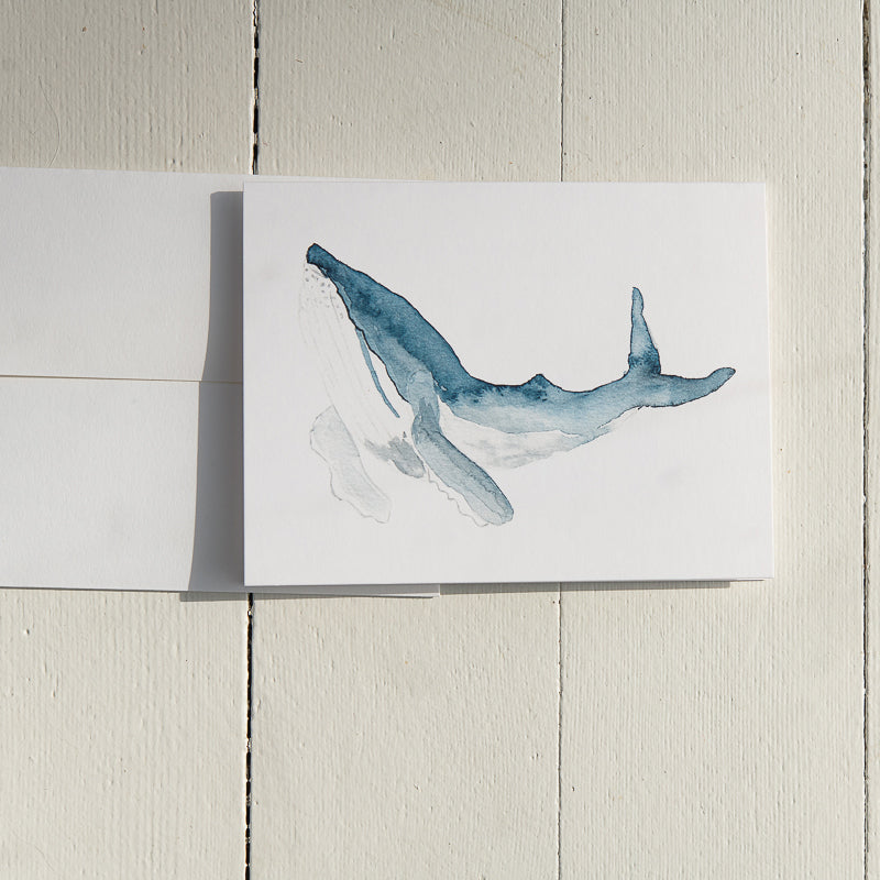 watercolor humpback whale note card