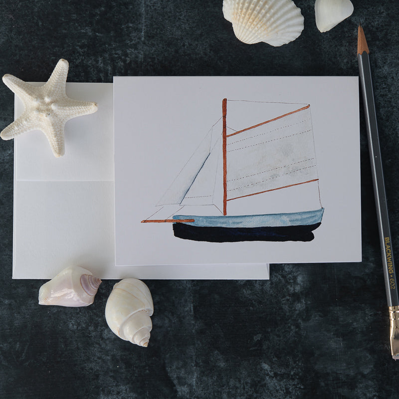 Model Boat Watercolor Note Card