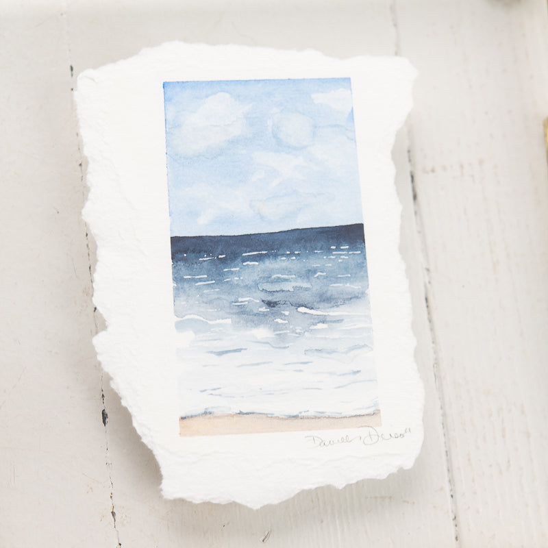 Ocean Original Watercolor Painting by Danielle Driscoll | Finding Silver Pennies #watercolor #watercolorpainting #ocean #coastal