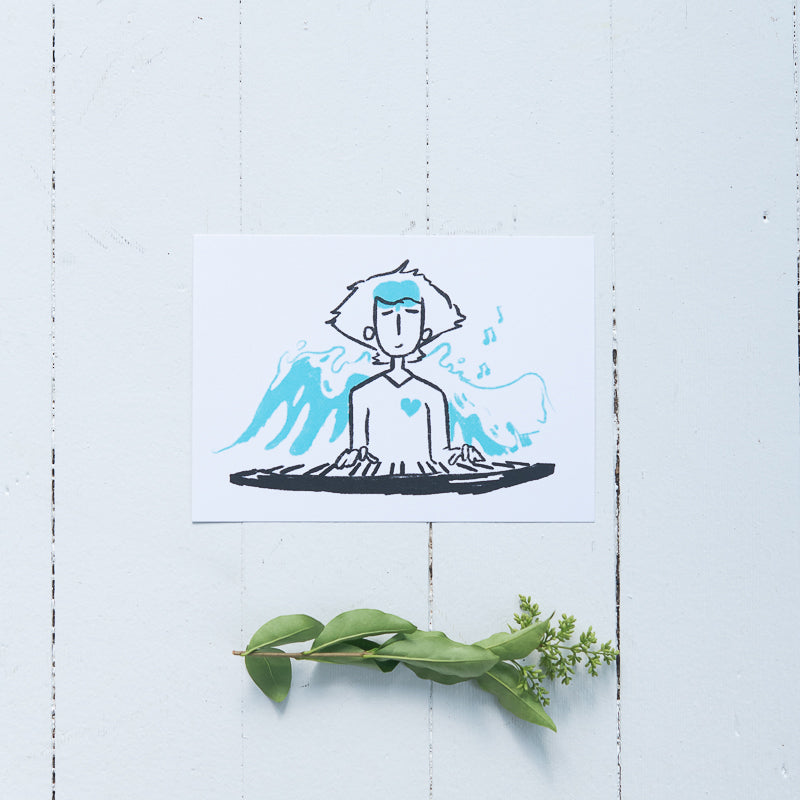 The Pianist Illustrated Print 5x7