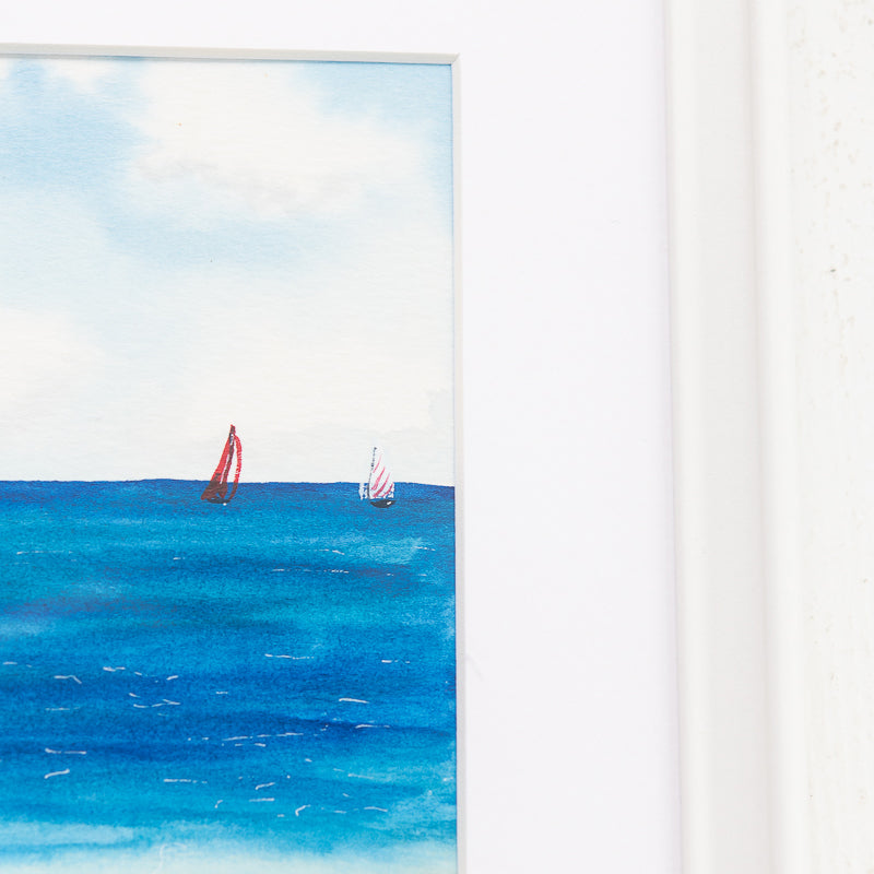 Sailing original painting by Danielle Driscoll | Finding Silver Pennies #watercolor #ocean #sailboats