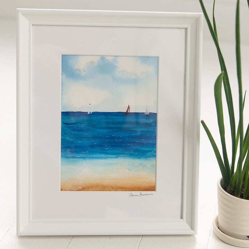 Sailing original painting by Danielle Driscoll | Finding Silver Pennies #watercolor #ocean #sailboats