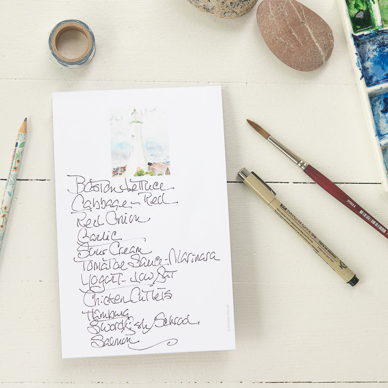 Scituate Lighthouse Watercolor Notepad