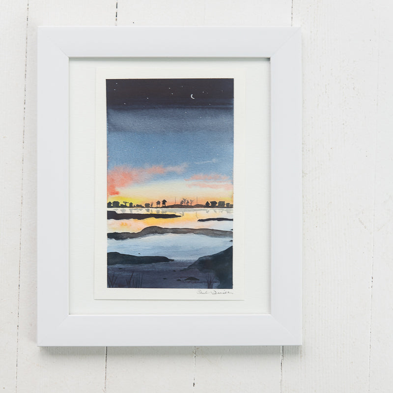 Second Ciff Sunrise Original Painting by Danielle Driscoll | Finding Silver Pennies #watercolor #coastal #sunrise
