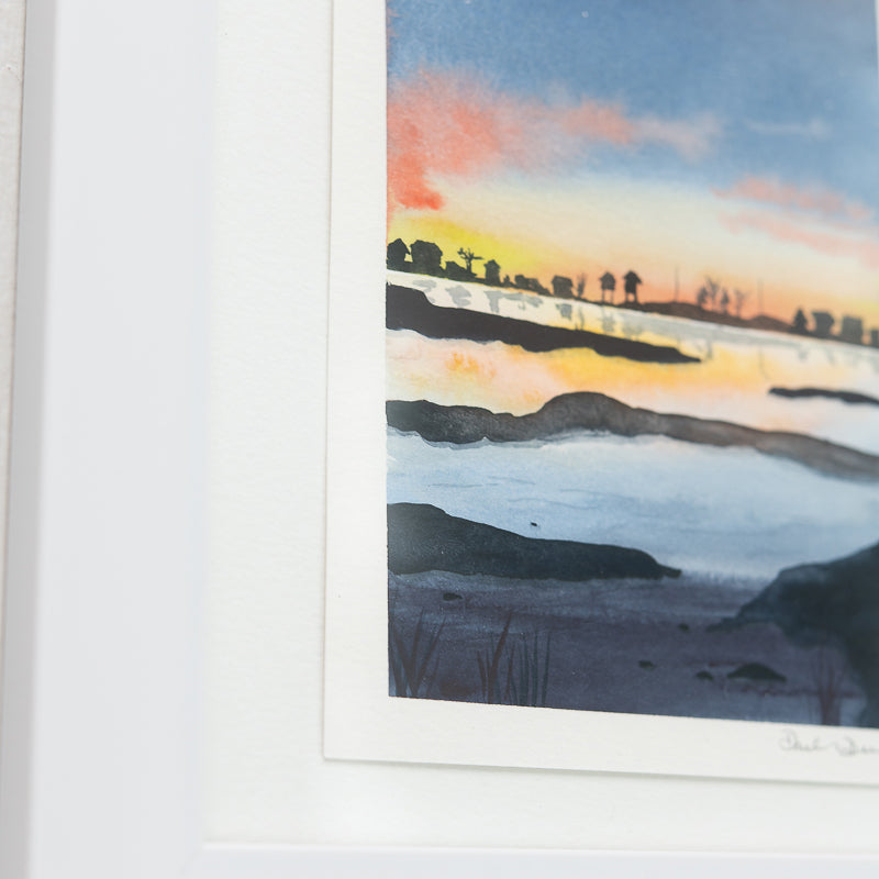 Second Ciff Sunrise Original Painting by Danielle Driscoll | Finding Silver Pennies #watercolor #coastal #sunrise
