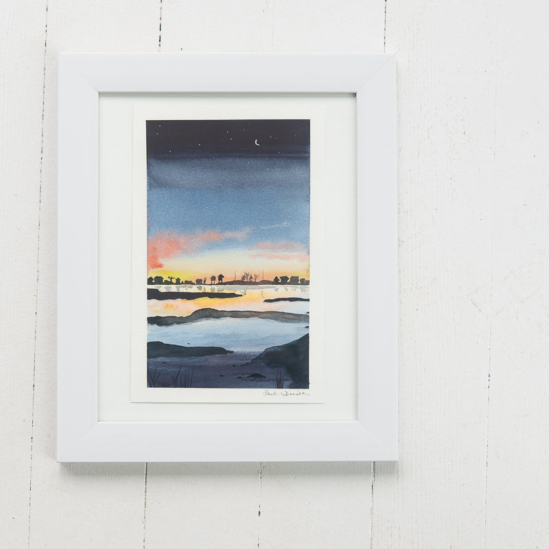 Second Ciff Sunrise Original Painting by Danielle Driscoll | Finding Silver Pennies #watercolor #coastal #sunrise